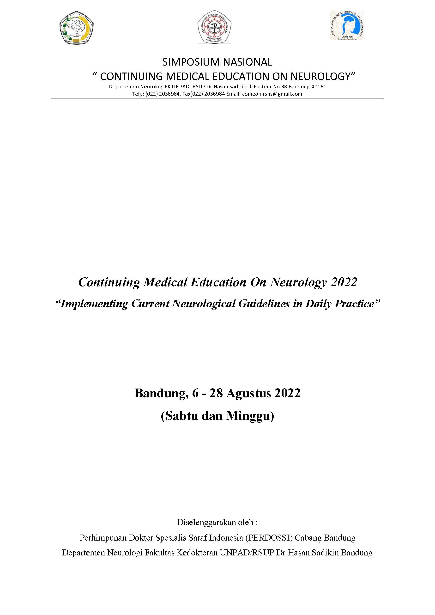 CONTINUING MEDICAL EDUCATION ON NEUROLOGY 2022